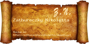 Zathureczky Nikoletta névjegykártya